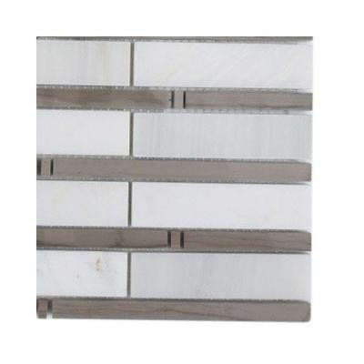 Splashback Tile Elder Oriental and Athens Grey Marble Floor and Wall Tile - 6 in. x 6 in. Tile Sample-DISCONTINUED