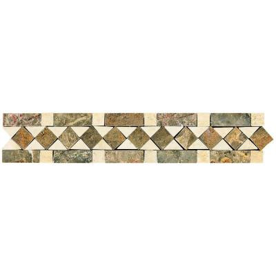 Daltile Stone Decorative Accents Diamond Dream 2-3/8 in. x 12 in. Marble Accent Wall Tile