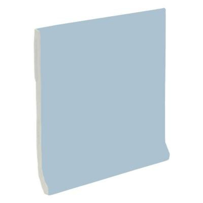U.S. Ceramic Tile Color Collection Bright Wedgewood 4-1/4 in. x 4-1/4 in. Ceramic Stackable Cove Base Wall Tile-DISCONTINUED