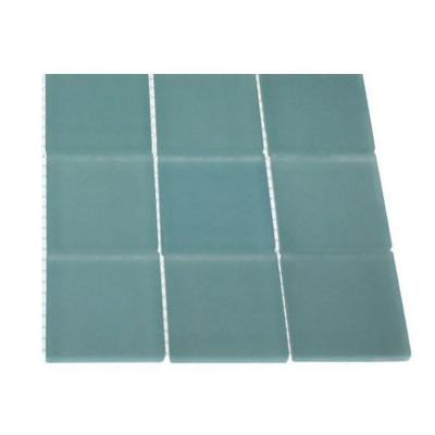 Splashback Tile Contempo Turquoise Frosted 2 x 2 Glass Tiles Tile Sample