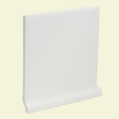 U.S. Ceramic Tile Color Collection Bright White Ice 4-1/4 in. x 4-1/4 in. Ceramic Stackable Left Cove Base Wall Tile-DISCONTINUED