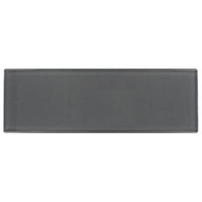 Splashback Tile Contempo Smoke Gray Polished 4 in. x 12 in. x 8 mm Glass Subway Tile