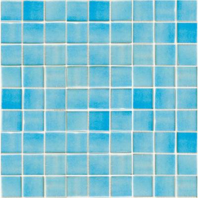 EPOCH Oceanz Caribbean-1701 Recycled Glass Anti Slip 12 in. x 12 in. Mesh Mounted Floor & Wall Tile (5 sq. ft.)