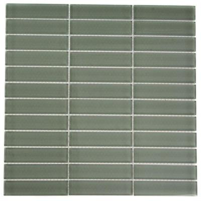 Splashback Tile Contempo Seafoam Polished 12 in. x 12 in. x 8 mm Glass Floor and Wall Tile