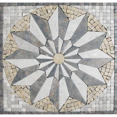 MS International Venti Blend Medallion 12 in. x 12 in. Tumbled Marble Mesh Mounted Mosaic Tile