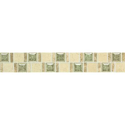 Daltile Stone Decorative Accents Crackle Fantasy 1-7/8 in. x 12 in. Marble with Crackled Glass Accent Wall Tile