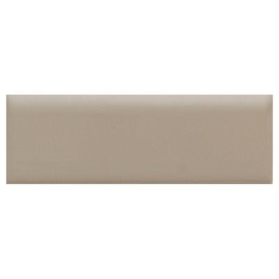 Daltile Semi-Gloss Uptown Taupe 2 in. x 6 in. Ceramic Bullnose Wall Tile-DISCONTINUED