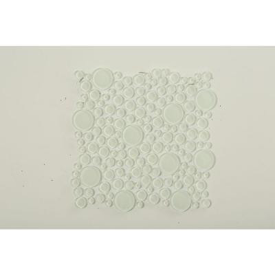 Splashback Tile Contempo Bright White Circles 12 in. x 12 in. x 8 mm Glass Floor and Wall Tile