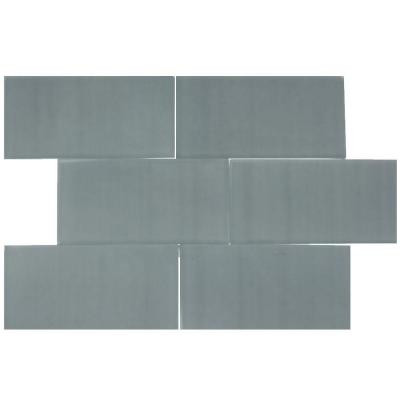 Splashback Tile Contempo 6 in. x 3 in. Blue Gray Frosted Glass Floor and Wall Tile