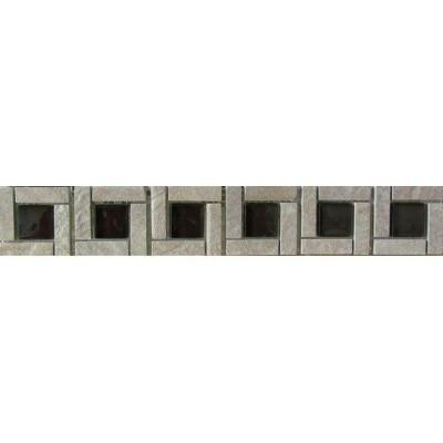 MARAZZI Classic Brown 2 in. x 12 in. x 8 mm Glass and Porcelain Mosaic Floor and Wall Tile