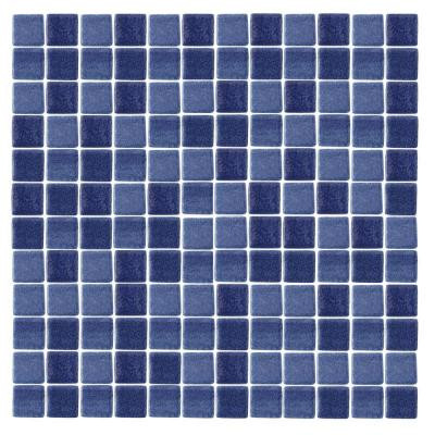EPOCH Spongez S-Dark Blue-1411 Mosaic Recycled Glass 12 in. x 12 in. Mesh Mounted Floor & Wall Tile (5 sq. ft.)