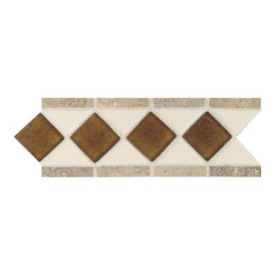 Daltile Fashion Accents Almond 4 in. x 11 in. Glass and Stone Decorative Wall Tile