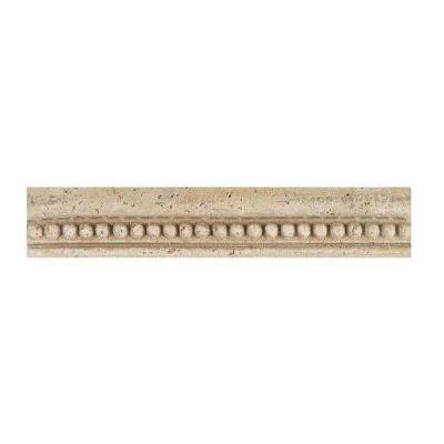 Daltile Fashion Accents Bead 2-1/4 in. x 13 in. Travertine Chair Rail Wall Tile