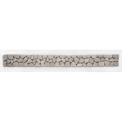 Solistone Indonesian Jakarta Moon 4 in. x 39 in. x 6.35 mm Pebble Border Mesh-Mounted Mosaic Tile (9.74 sq. ft. / case)
