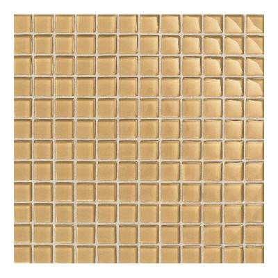 Daltile Maracas Golden Rod 12 in. x 12 in. 8mm Glass Mesh Mounted Mosaic Wall Tile (10 sq. ft. / case)-DISCONTINUED