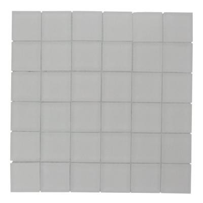 Splashback Tile Contempo 4 in. x 12 in. Natural White Frosted Glass Tile-DISCONTINUED