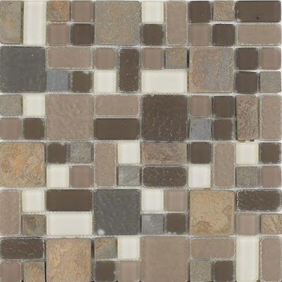 EPOCH No Ka 'Oi Wailea-Wa420 Stone And Glass Blend 12 in. x 12 in. Mesh Mounted Floor & Wall Tile (5 sq. ft.)