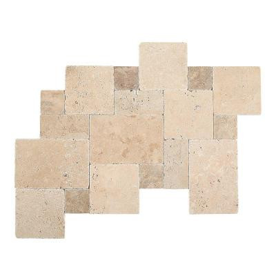 Daltile Travertine Peruvian Cream Paredon Pattern Natural Stone Floor and Wall Tile Kit (6 sq. ft. / case)