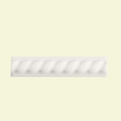 Daltile Semi-Gloss White 1 in. x 6 in. Ceramic Rope Liner Accent Wall Tile