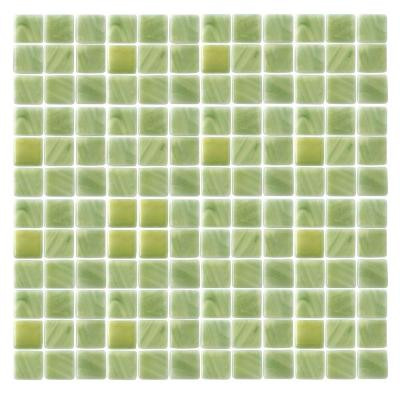 EPOCH Spongez S-Green-1406 Mosaic Recycled Glass 12 in. x 12 in. Mesh Mounted Floor & Wall Tile (5 Sq. Ft./Case)-DISCONTINUED