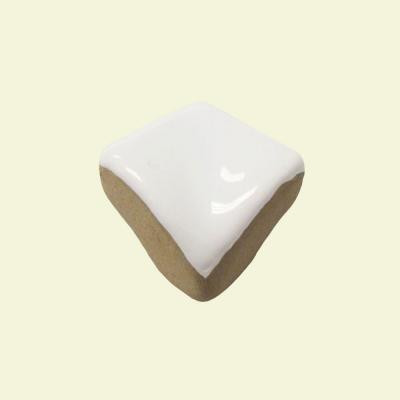 U.S. Ceramic Tile Color Coll Bright White Ice 3/4 in. x 3/4 in. Ceramic Quarter-Round Corner Wall Tile-(.0390 sq.ft./ piece)-DISCONTINUED