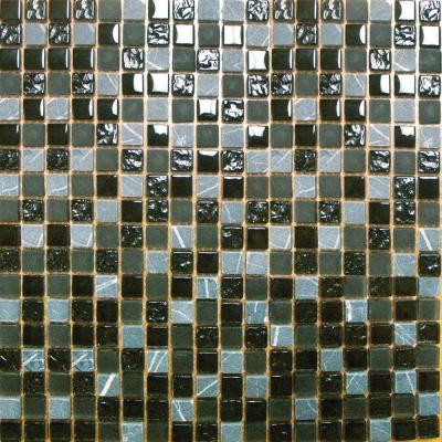 MS International Black Marquee 12 in. x 12 in. x 8 mm Glass Stone Mesh-Mounted Mosaic Tile (10 sq. ft. / case)