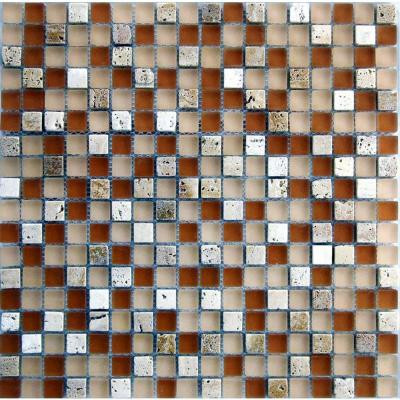EPOCH Desertz Rangipo-1422 Stone And Glass Blend 12 in. x 12 in. Mesh Mounted Floor & Wall Tile (5 sq. ft.)