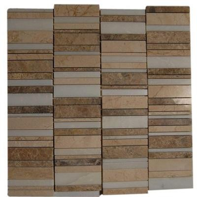 Splashback Tile Piano-Keys Pattern Ranch 12 in. x 12 in. x 8 mm Marble Floor and Wall Tile