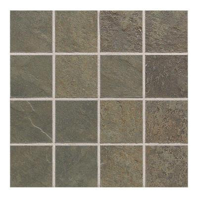 Daltile Continental Slate Brazilian Green 12 in. x 24 in. x 6mm Porcelain Mosaic Floor or Wall Tile(22 sq.ft./case)-DISCONTINUED