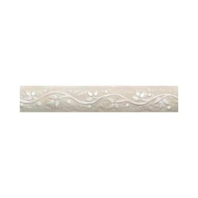 Daltile Brancacci Aria Ivory 2 in. x 12 in. Ceramic Arched Floral Accent Wall Tile