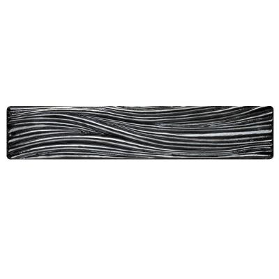 Studio E Edgewater Currents Black Sand 7-7/8 in. x 1-5/8 in. Glass Liner Wall Tile-DISCONTINUED