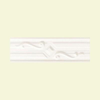 Daltile Polaris Gloss White 4 in. x 12 in. Decorative Geo Accent Wall Tile-DISCONTINUED