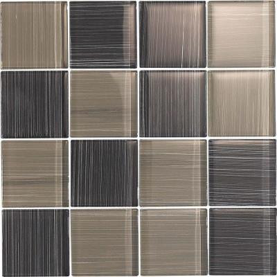 EPOCH Brushstrokes Grigio-1504-3 Mosaic Glass Mesh Mounted - 4 in. x 4 in. Tile Sample-DISCONTINUED