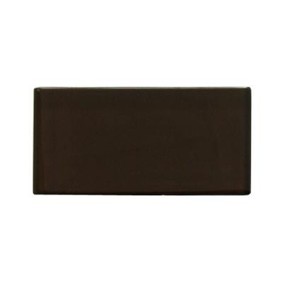 Splashback Tile Contempo Mahogany Frosted Glass Tile - 3 in. x 6 in. Tile Sample-DISCONTINUED