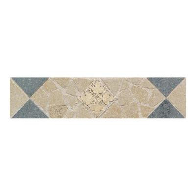 Daltile Florenza Oliva and Azzurro 3 in. x 12 in. Porcelain Decorative Floor and Wall Tile