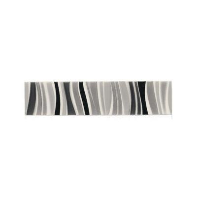 Daltile Modern Dimensions Multi-Black Lines 2 in. x 8 in. Ceramic Accent Wall Tile