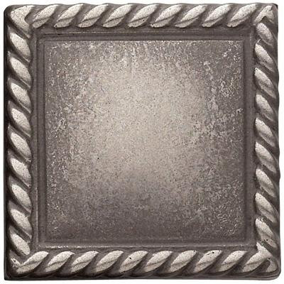 Weybridge 2in. x 2 in. Cast Metal Rope Dot Brushed Nickel Tile (10 pieces / case) - Discontinued