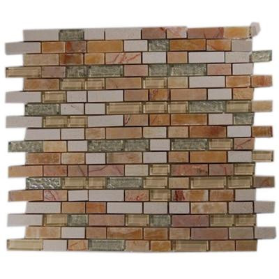 Splashback Tile Fields of Gold Blend 12 in. x 12 in. x 8 mm Marble and Glass Mosaic Floor and Wall Tile (1 sq. ft.)