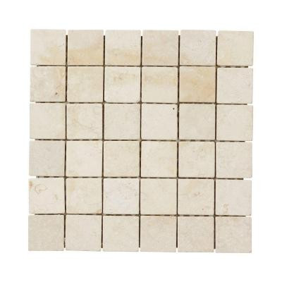 Jeffrey Court Giallo Sienna 12 in. x 12 in. x 8 mm Travertine Mosaic Floor/Wall Tile