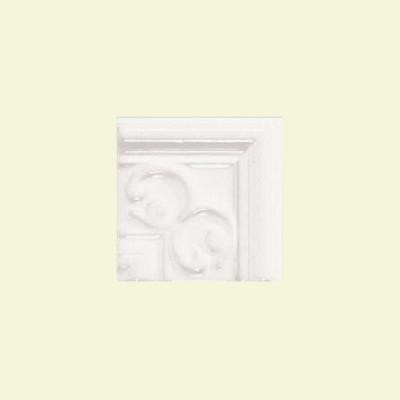Daltile Fashion Accents Arctic White 4 in. x 4 in. Ceramic Nexus Corner Wall Tile