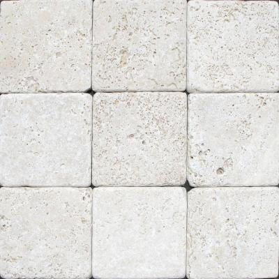 MS International Chiaro 4 in. x 4 in. Tumbled Travertine Floor and Wall Tile (1 sq. ft. / case)