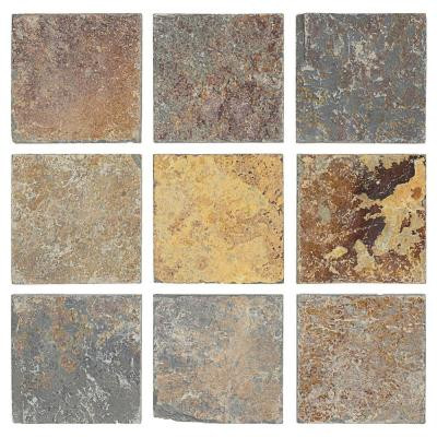 Jeffrey Court Tumbled Slate 4 in. x 4 in. x 8 mm Floor and Wall Tile (9 pieces/1 sq.ft./1 pack)