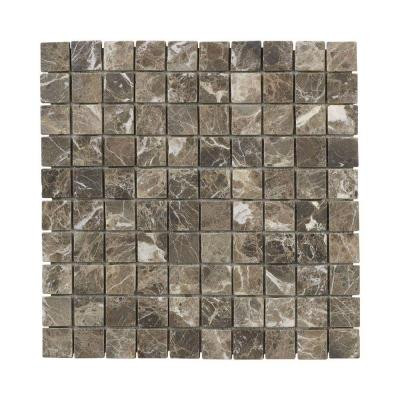 Jeffrey Court Emperador 12 in. x 12 in. x 8 mm Marble Mosaic Floor/Wall Tile