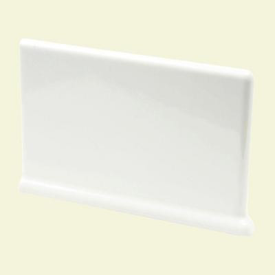 U.S. Ceramic Tile Color Collection Bright White Ice 4-1/4 in. x 6 in. Ceramic Left Cove Base Corner Wall Tile-DISCONTINUED