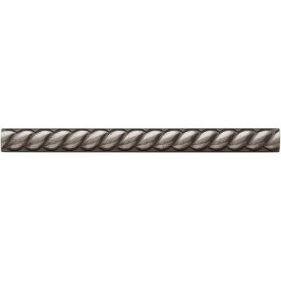 Weybridge 1/2 in. x 6 in. Cast Metal Rope Liner Brushed Nickel Tile (18 pieces / case) - Discontinued