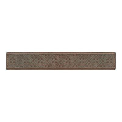 Daltile Castle Metals 2 in. x 12 in. Aged Copper Metal Clover Border Wall Tile