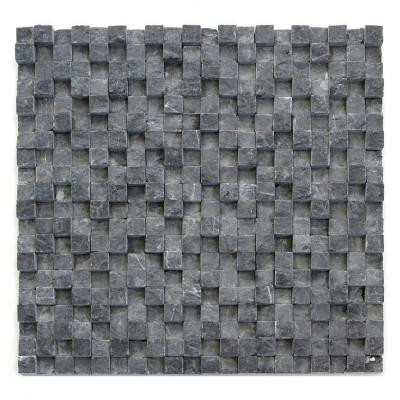 Solistone Cubist Gris 12 in. x 12 in. x 22.2mm Marble Mesh-Mounted Mosaic Wall Tile (5 sq. ft./Case)