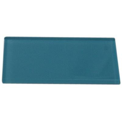 Splashback Tile Contempo Turquoise Polished 3 in. x 6 in.x 8 mm Glass Subway Tile