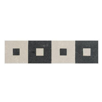 U.S. Ceramic Tile Orion Negro/Antracita Squares 16 in. x 4 in. Porcelain Listel Floor and Wall Tile-DISCONTINUED