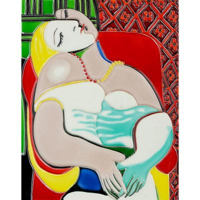 overstockArt Picasso, The Dream 11 in. x 14 in. Wall Tile-DISCONTINUED